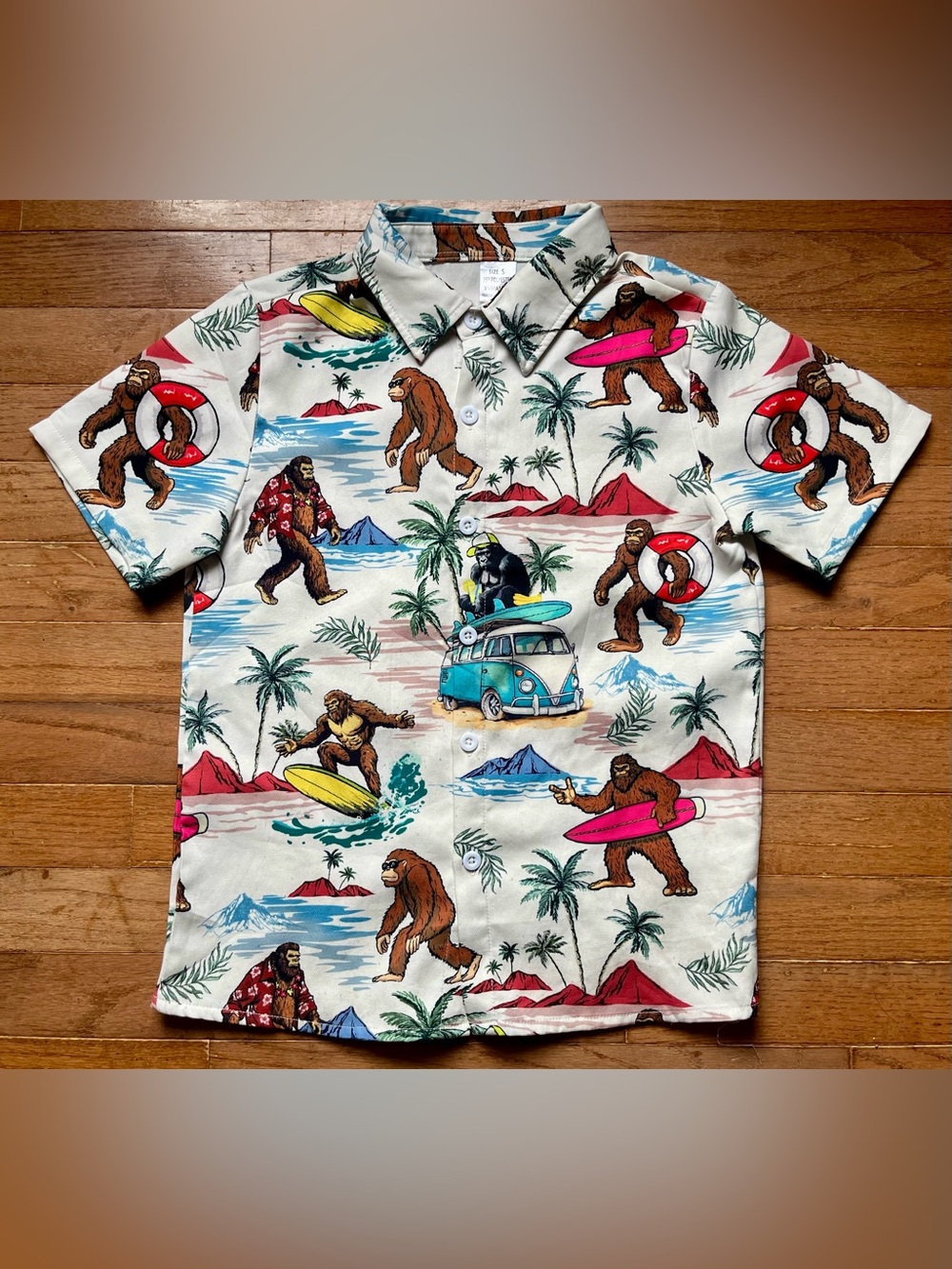 Boy’s Short Sleeve Bigfoot Hawaiian Shirt